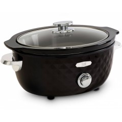 FRITEL Family Slow Cooker 5.5L - Black/Chrome - Perfect for Effortless Cooking & Family Meals!